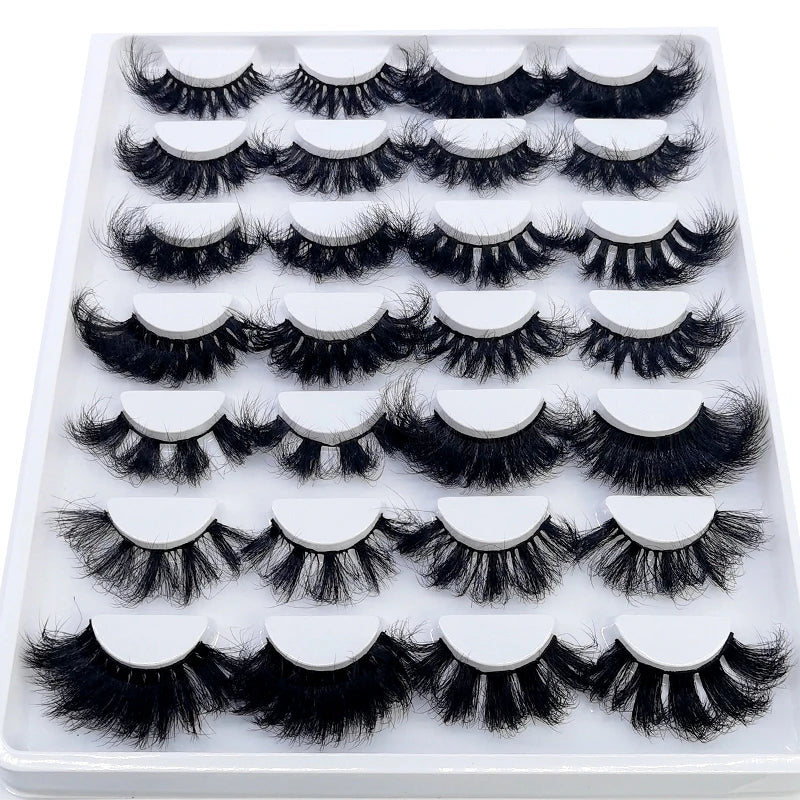 Fluffy Lashes 10-25mm 3D Mink 5-14Pairs Lashes Long Thick Natural False Eyelashes