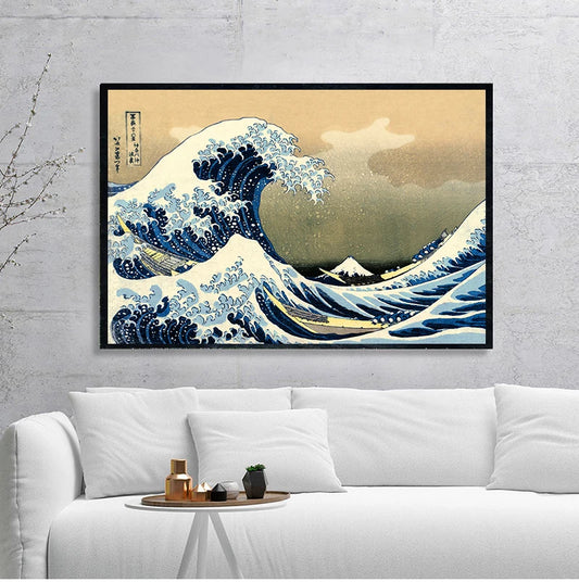 The Great Wave of Kanagawa Ukiyoe Japanese Art  Vintage Wall Canvas Print