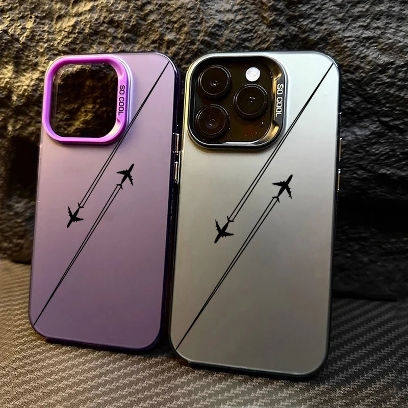 Travel-Inspired Airplane Route Design TPU Basic Case for iPhone 16 15 Pro Max 14