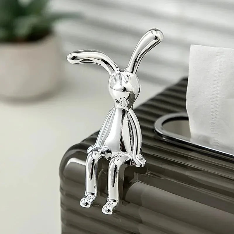 2PC Long-Eared Rabbit Double Statue Cartoon Decoration