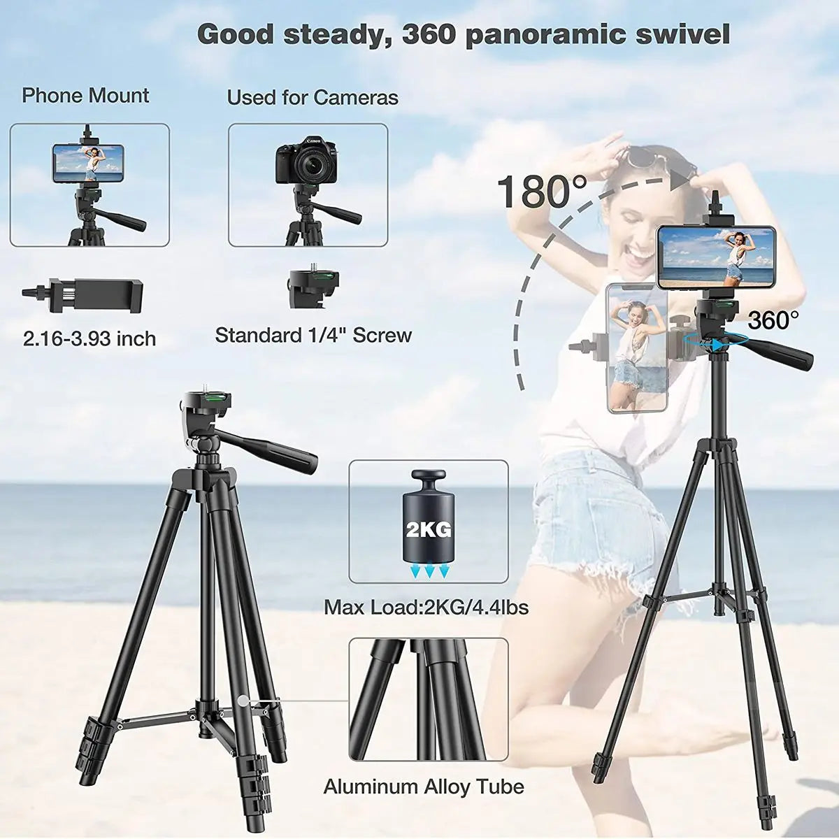 Lightweight Camera Tripod For Mobile Tripod Camera Portable SLR Bluetooth-compatible