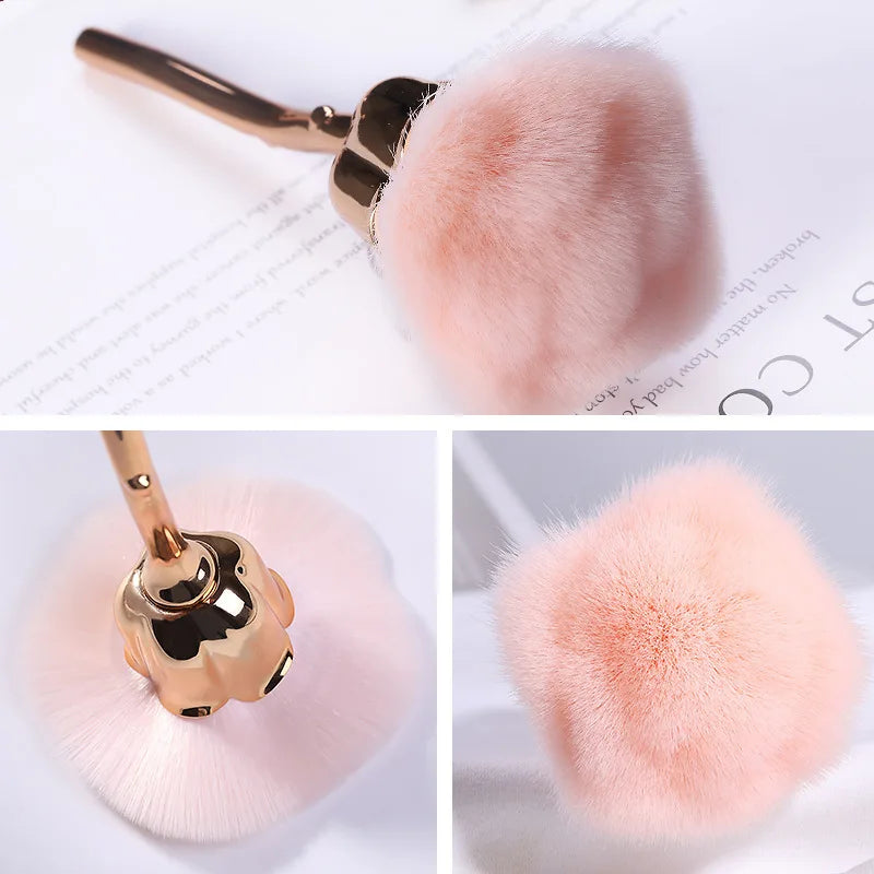 Pink Rose Soft Brush For Manicure Nail Art Dust Brush