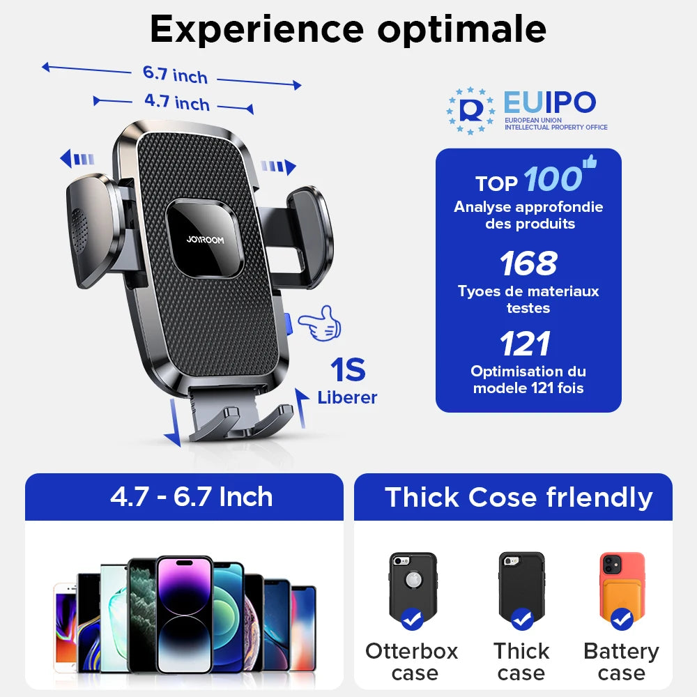 Dashboard Phone Holder for Car【360° Widest View】9in Flexible Long Arm, Universal Handsfree