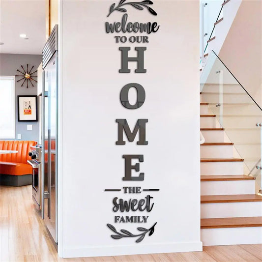 3d Mirror Wall Stickers English Letters Home Family Self-Adhesive Acrylic