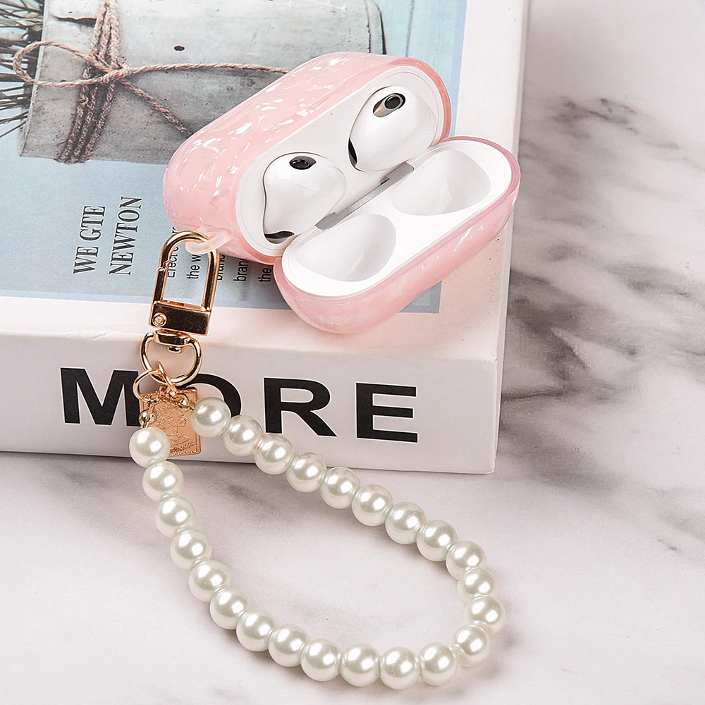 Luxury Pearl Pendant Wireless Headphone Cover For Apple All Airpods