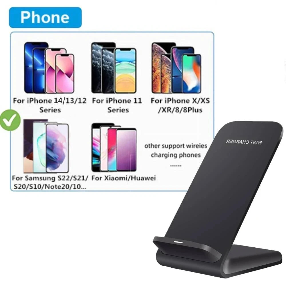 65W Fast Wireless Charger for Samsung S22 S21 Note 20 Fast Charging Stand For iPhone 16 15 14 13 XS XR X 8 Airpods Pro