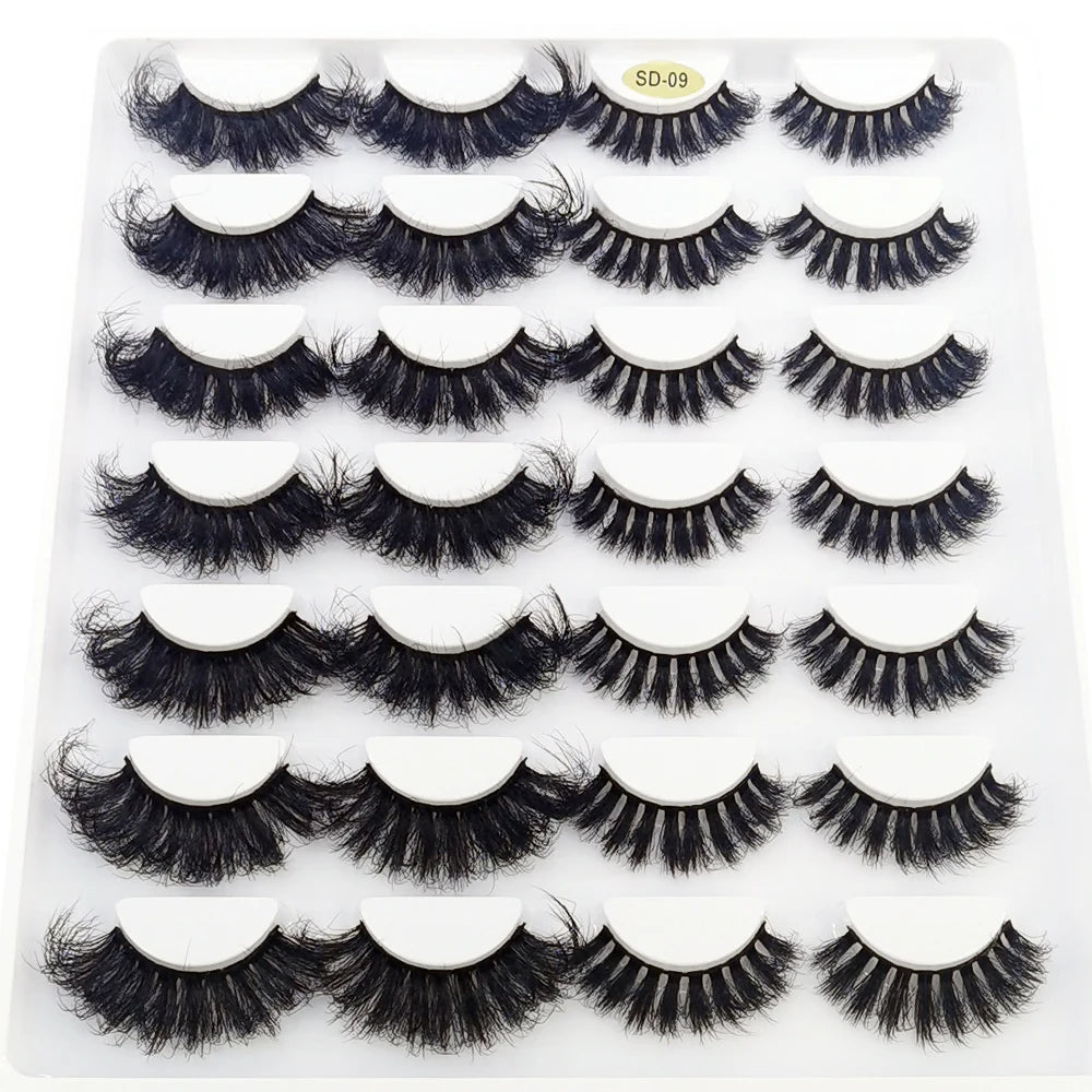 Fluffy Lashes 10-25mm 3D Mink 5-14Pairs Lashes Long Thick Natural False Eyelashes