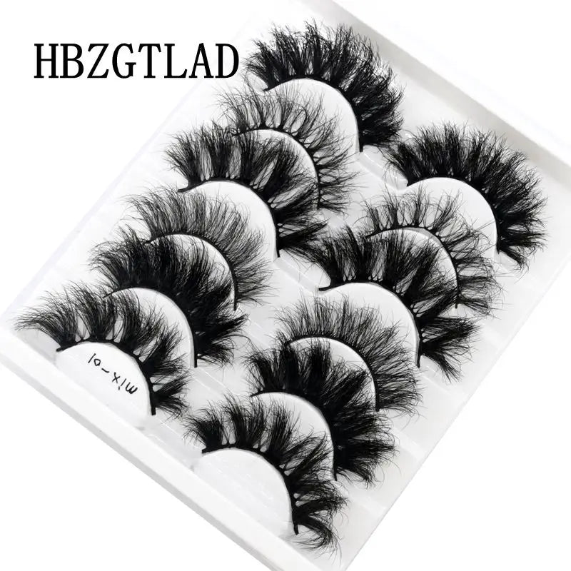 Fluffy Lashes 10-25mm 3D Mink 5-14Pairs Lashes Long Thick Natural False Eyelashes