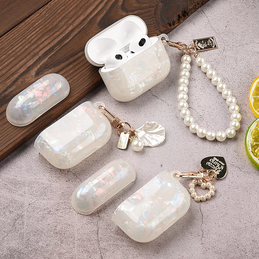 Luxury Pearl Pendant Wireless Headphone Cover For Apple All Airpods