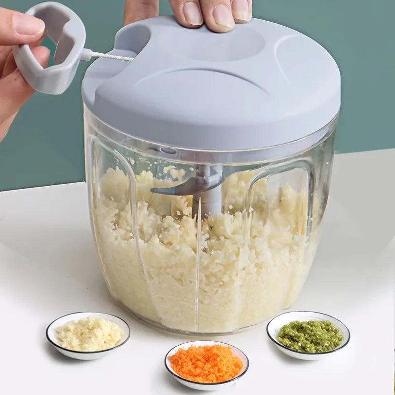 Manual Meat Mincer Garlic Chopper Hand Pull Press