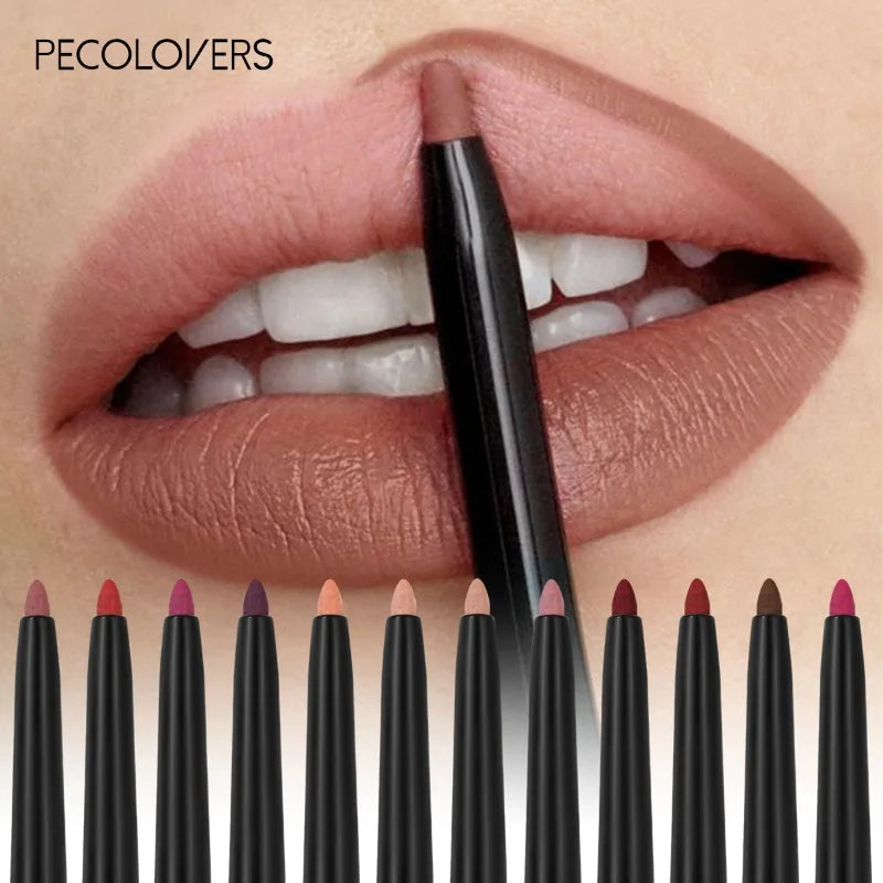 Waterproof Matte Lipliner Pencil Red Contour Tint Lipstick Long Lasting