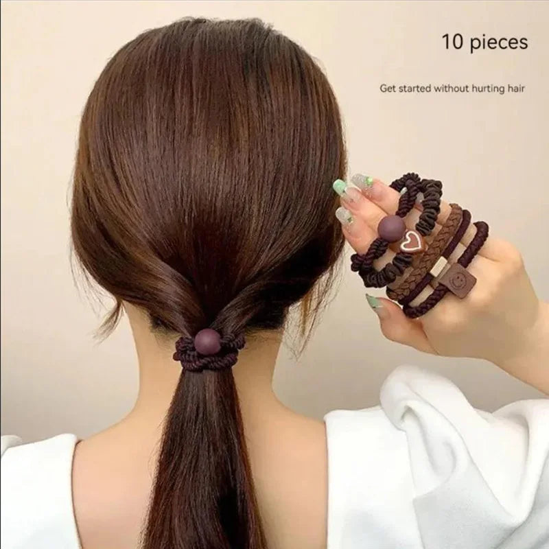 10PCS Women's Hair Ring Set Hair Accessories High Elasticity