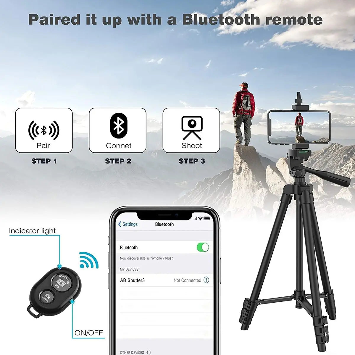 Lightweight Camera Tripod For Mobile Tripod Camera Portable SLR Bluetooth-compatible