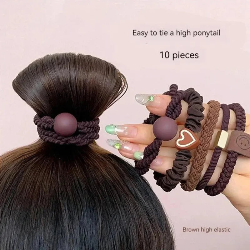 10PCS Women's Hair Ring Set Hair Accessories High Elasticity