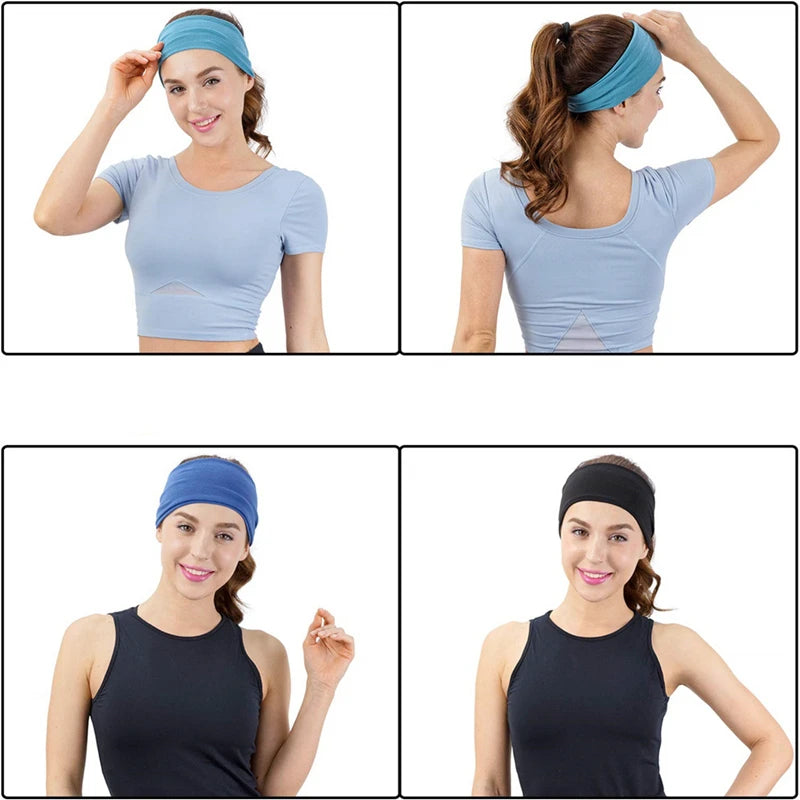 Women Headband Turban Solid Color Elastic Hair Bands