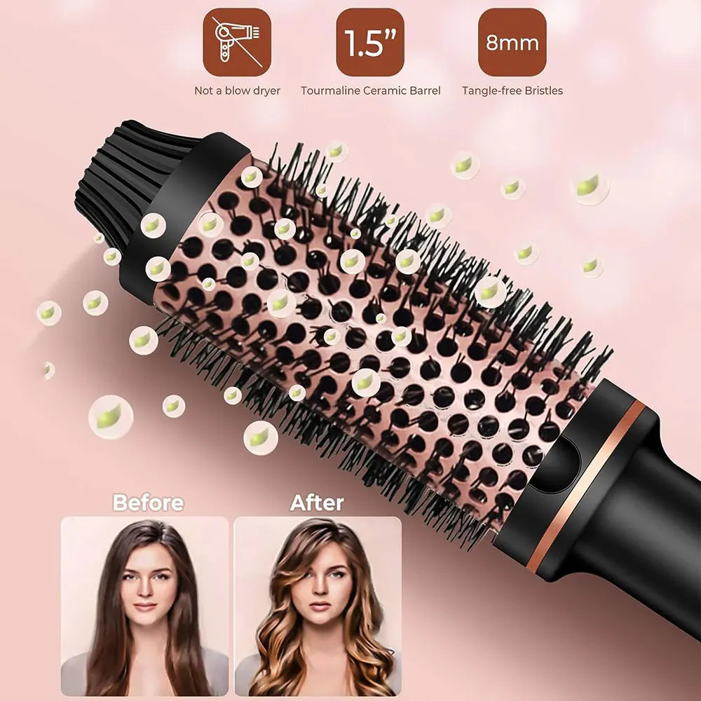 Hair Curling Iron Brush Ceramic Thermal Brush Heated Round Brush